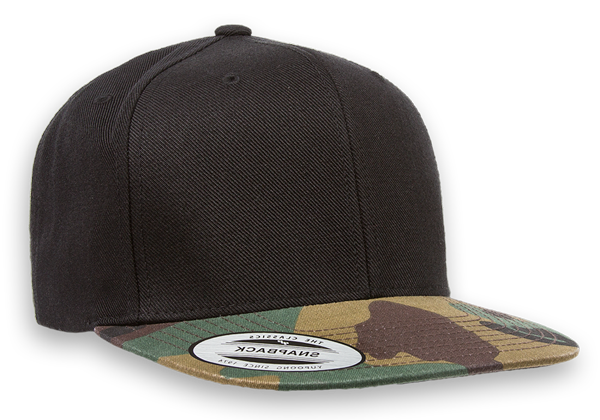 Flat Caps: Bill Flexfit Snapback Hat Yupoong Yupoong Camo CapWholesalers | Style