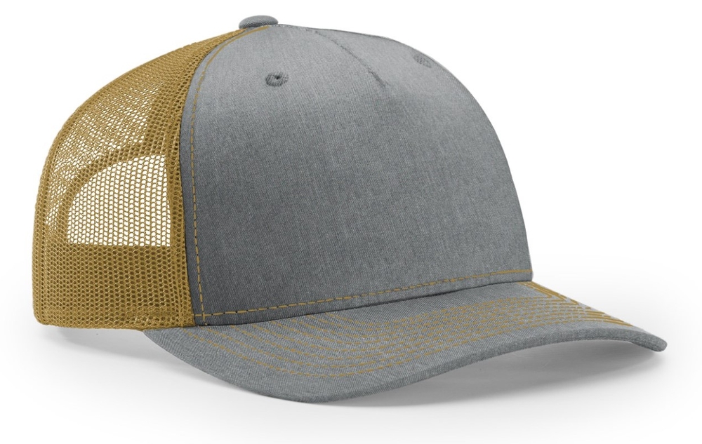 Richardson 5 Panel Seamless Front Trucker Twill Mesh Snapback Hat image