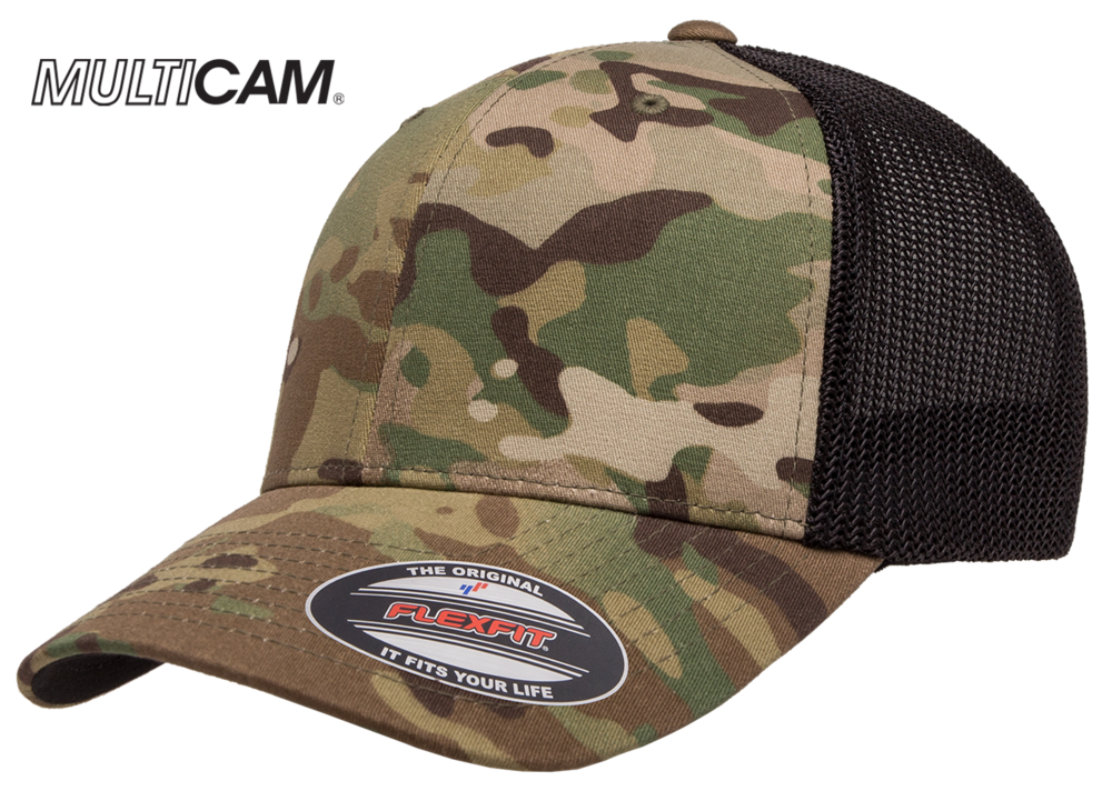 Yupoong Flexfit MultiCam Cotton Wholesale CapWholesalers Trucker | Camo Caps & Mesh Hats Blank 