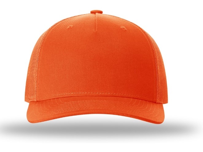 Top Headwear Blank Trucker Hat - Mens Trucker Hats Foam Mesh Snapback  White/Neon Orange