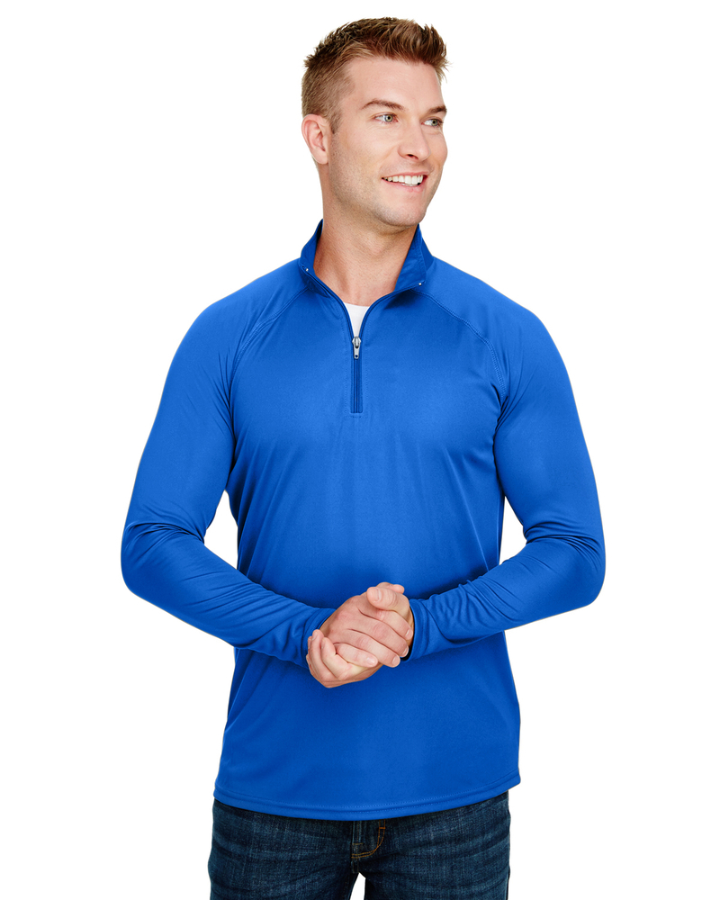 Buy Adult Daily Polyester With 1 4 Zip Performance Shirts Capwholesalers Com