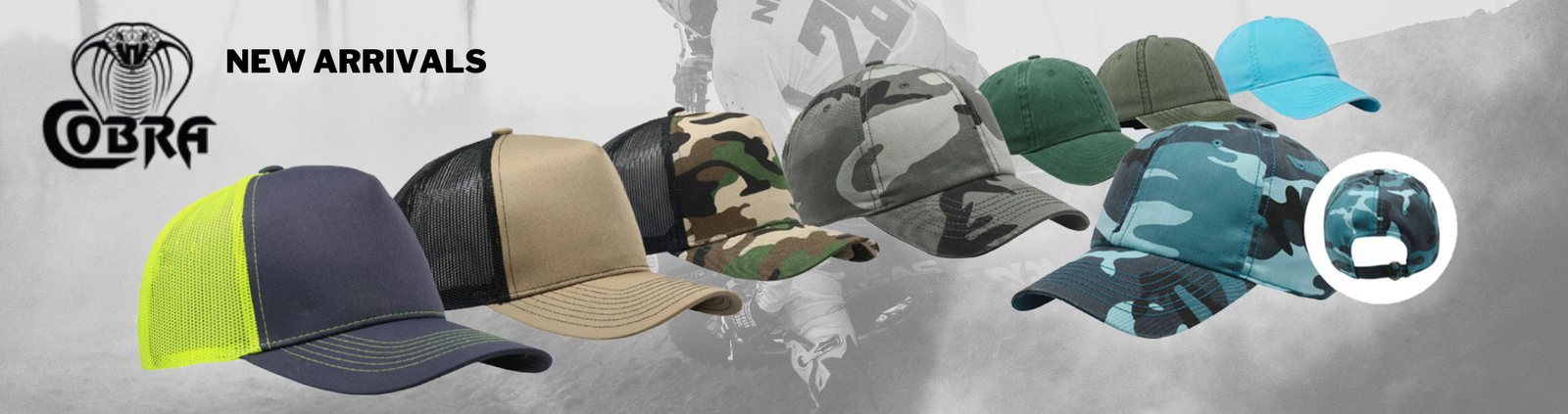 Cobra Hats latest baseball trucker and camouflage caps