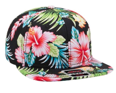 Otto Caps: Wholesale Hawaiian Pattern Square Flat Sun Visor