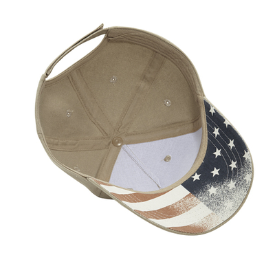 Cobra Caps: Wholesale 5-Panel Cap Brushed w/ US Flag Under Bill