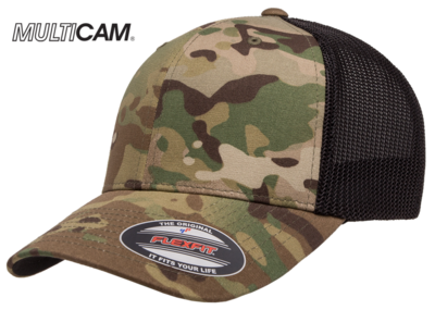 Yupoong Flexfit MultiCam Cotton Camo Trucker Mesh | Wholesale Blank ...