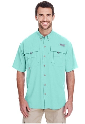 Columbia Mens Bahama II Short-Sleeve Shirt | Mens Denim  / Twill Woven Shirts