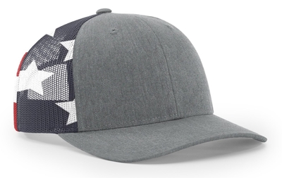 Richardson 6 Panel Trucker Stars & Stripes Mesh Back Hat at Cap Wholesalers