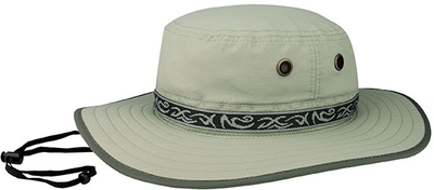 Mega Juniper Taslon UV Sun Hat with Jacquard Ribbon | Wholesale Bucket & Sun Hats