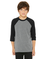 Image Bella + Canvas Youth 3/4-Sleeve Baseball T-Shirt