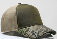 Image 5 Panel Structured Camo Poly Cotton Front Mesh Back