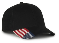 Image Outdoor American Flag Woven Label Visor Cap