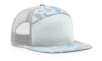 Image Richardson Printed Camo 7 Panel Trucker Mesh Back Hat